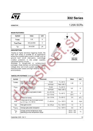 X0202DA 5BL2 datasheet  